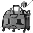 thumbnail image 1 of Katziela Luxury Rider Pet Carrier with Removable Wheels Telescopic Handle (Black and Gray) Pack 1, 1 of 8