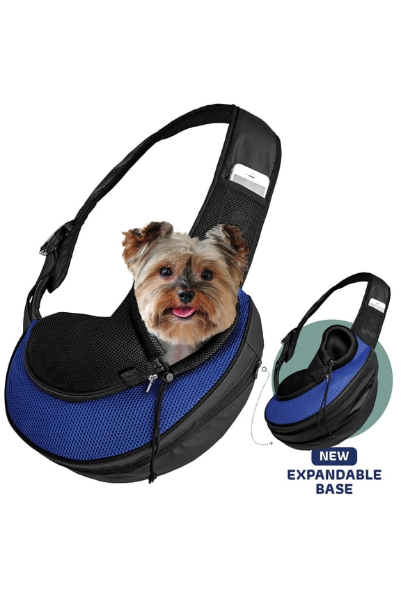 Pet Carrier Sling Bag, Airline Approved, 600D Oxford, Dog & Cats, with Straps, Blue, 1 Pack