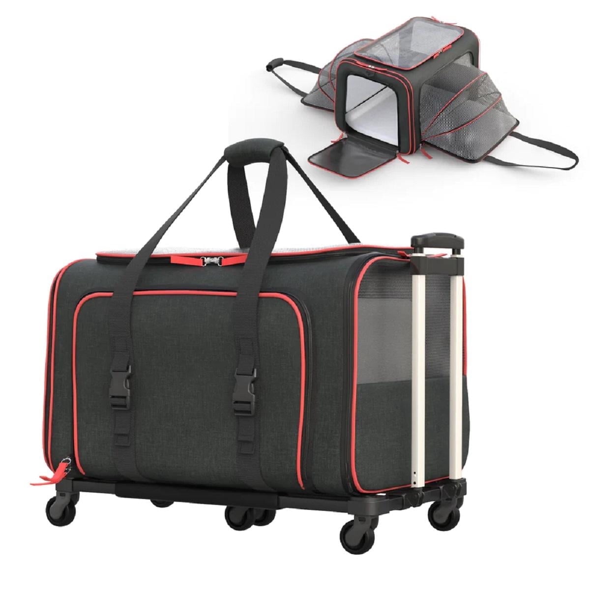 Expandable Wheel Rover Katziela Rolling Rover Airline Compliant Expandable Wheeled Pet Carrier ...