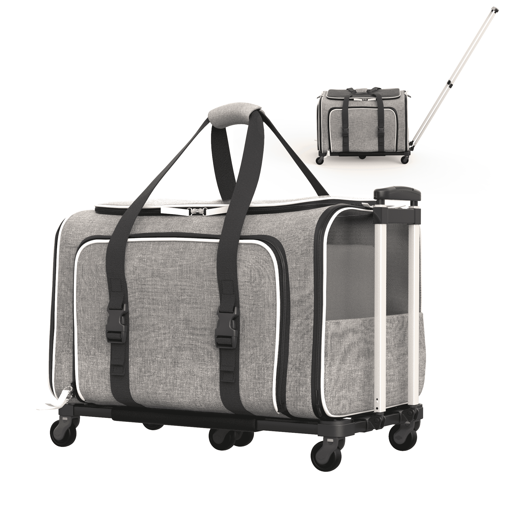 Expandable Wheel Rover Rolling Rover Airline Compliant Expandable Wheeled Pet Carrier ...