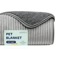 thumbnail image 1 of Katziela Large Soft Throw Pet Blanket, Premium Waterproof 100% Fabric for Cats & Dogs, Gray Striped, 1 of 8