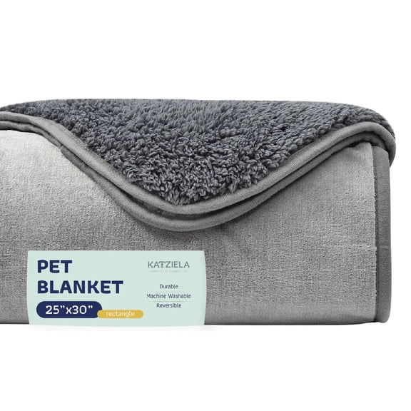Katziela Soft Throw Pet Blanket, Premium Cat and Dog Blankets for Cozy Homes, Light Gray