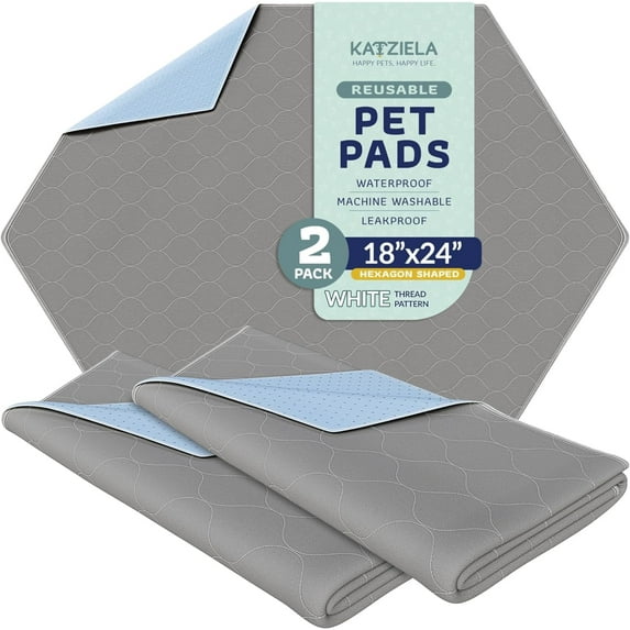 Katziela Washable Pee Pads, Waterproof Reusable Dog Pee Pads for Potty Training