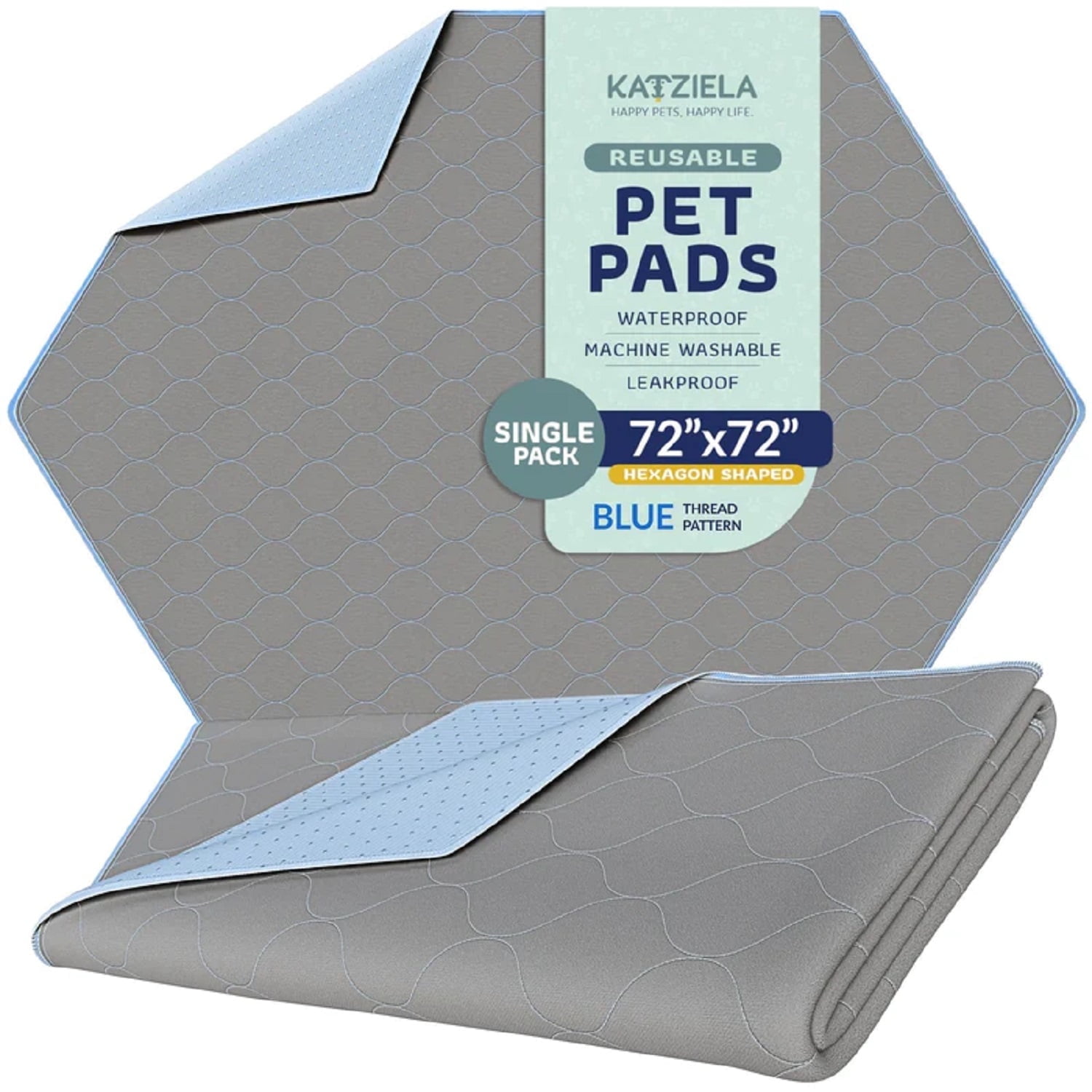 Katziela Washable Pee Pads, Waterproof Reusable Dog Pee Pads for Potty Training
