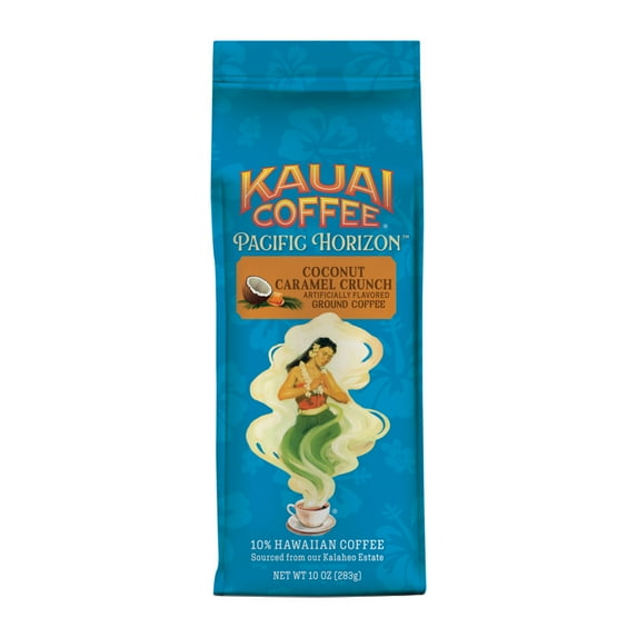 Kauai Coffee® Coconut Caramel Crunch Medium Roast Arabica, Ground Coffee, Bag 10 oz