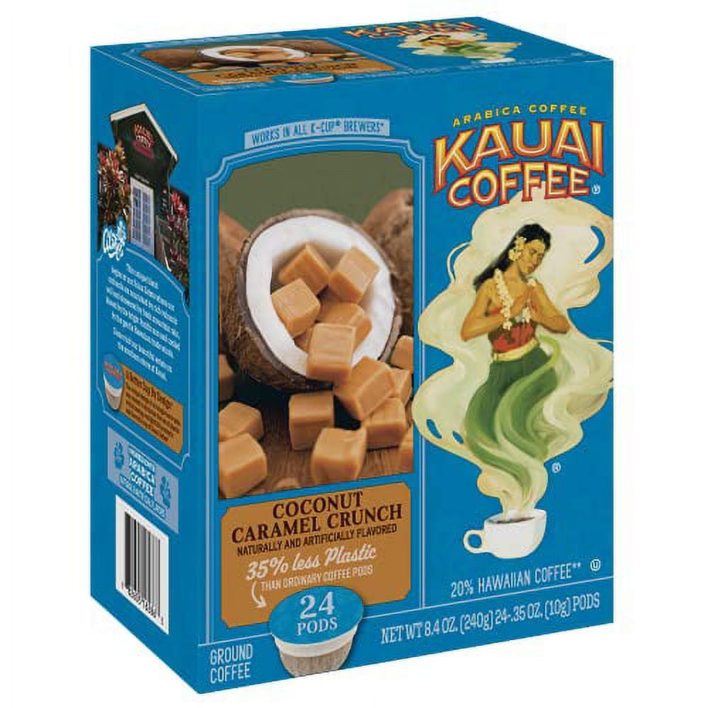 Kauai Coffee Coconut Caramel Crunch Medium Roast Compatible with Keurig Pods KCup Brewers (1