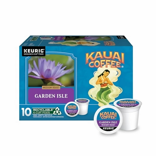 Kauai Coffee Keurig K-Cup Pods - Garden Isle Medium Roast (Pack of 6)