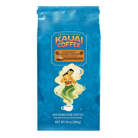 Kauai Coffee Pacific Horizon Coconut Caramel Crunch Medium Roast Whole Bean - 24 oz Bag