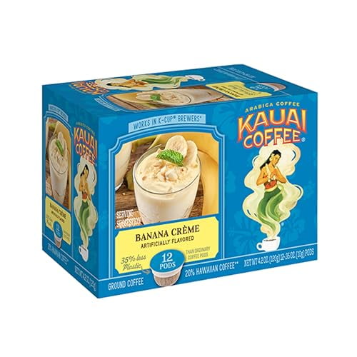 Kauai Coffee Single Serve Pods, Banana CrÃ¨me Arabica Coffee from Hawaiiâ€™s Largest Coffee