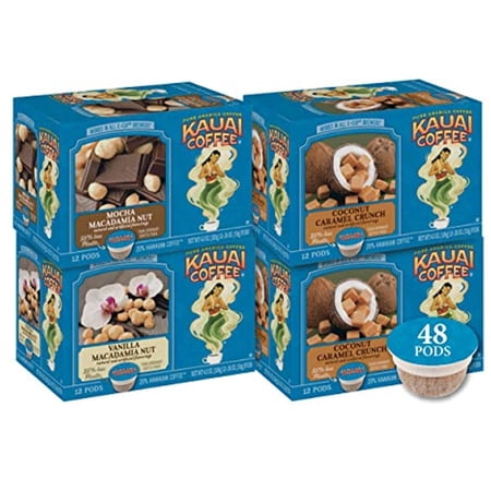 Kauai Coffee Single-Serve Pods, Compatible With Keurig K Cup Brewers, 100% Arabica From Hawaii’S Largest Grower, Flavor Variety Pack, 48 Count