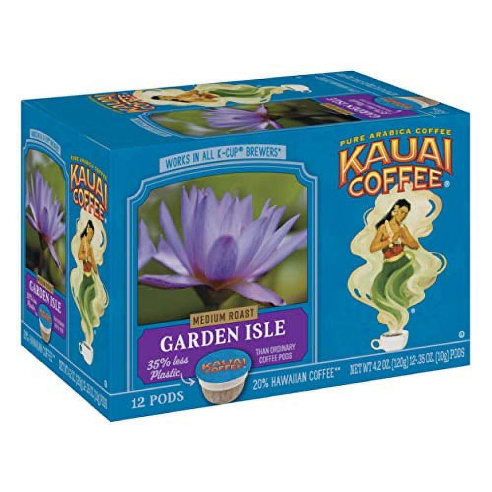 Kauai Coffee SingleServe Pods, .. Garden Isle Medium Roast .. 100