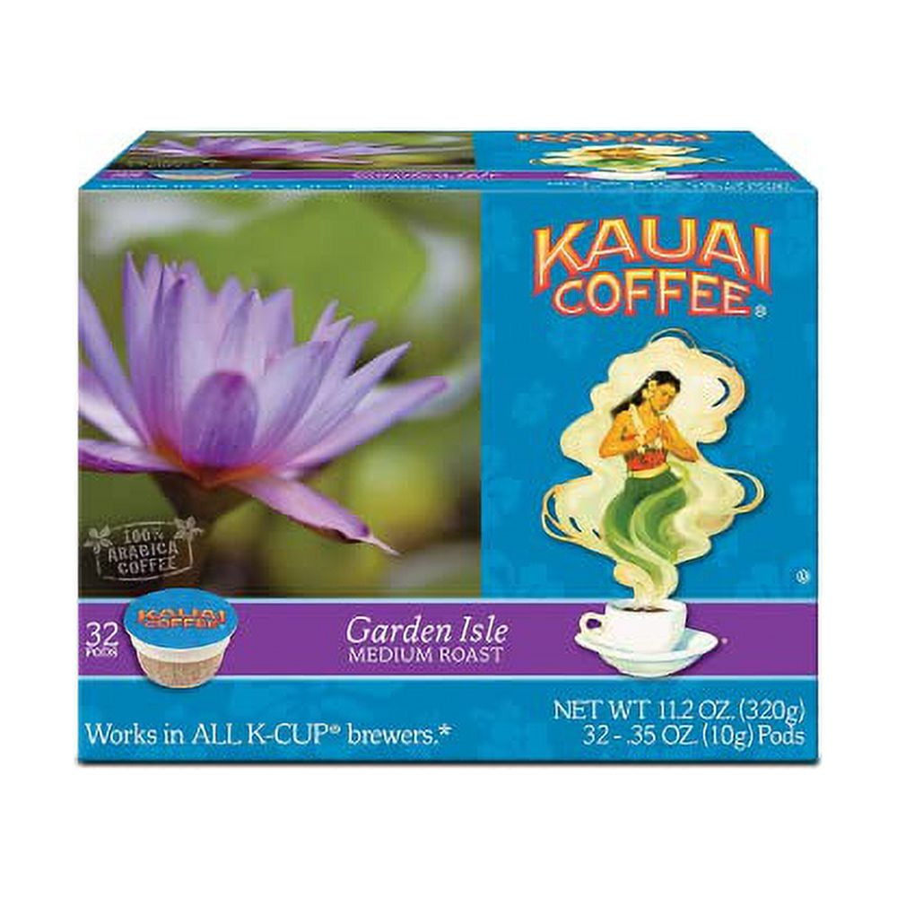 Kauai Coffee SingleServe Pods, Garden Isle Medium Roast Arabica