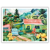 Kauai Dreams - Tropical Paradise - Hawaii - Hawaiian Islands - From an Original Watercolor Painting by Robin Wethe Altman - Master Art Print (Unframed) 9in x 12in