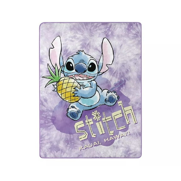 "Kauai, Hawai'i" Stitch Purple Silk Touch Throw, 46" x 60"