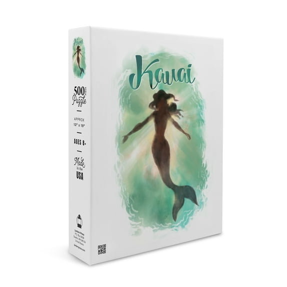 Kauai, Hawaii, Mermaid Underwater (19x27 inches, Premium 500 Piece Jigsaw Puzzle for Adults and Family, Made in USA)