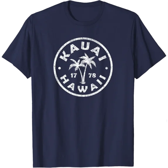 Kauai Hawaii Palm Tree Mens Womens Boys Souvenir T-Shirt