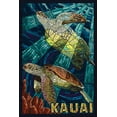 thumbnail image 1 of Kauai, Hawaii, Sea Turtle Mosaic (12x18 Wall Art Poster, Room Decor), 1 of 3
