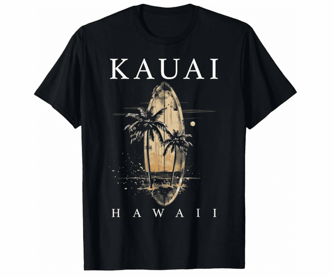 Kauai Hawaii Surf Hawaiian Vintage Surfing Surfer Gift Unisex Shirt