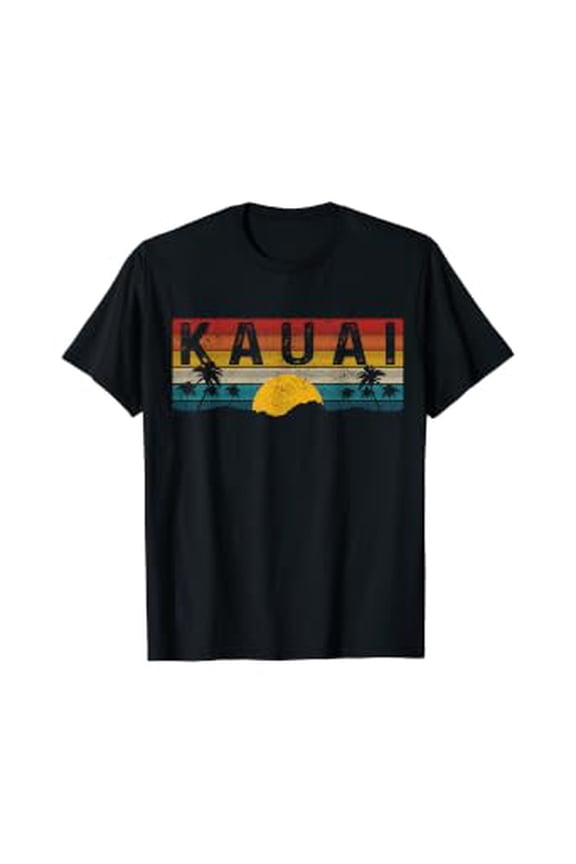 Kauai Hawaii Vintage Sunset Surf Surfer Beach Souvenir Gift T-Shirt, Unisex T-Shirt
