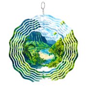 Kauai Island Wind Spinner, Kinetic 3D Tropical Garden Decor Stainless Steel Art