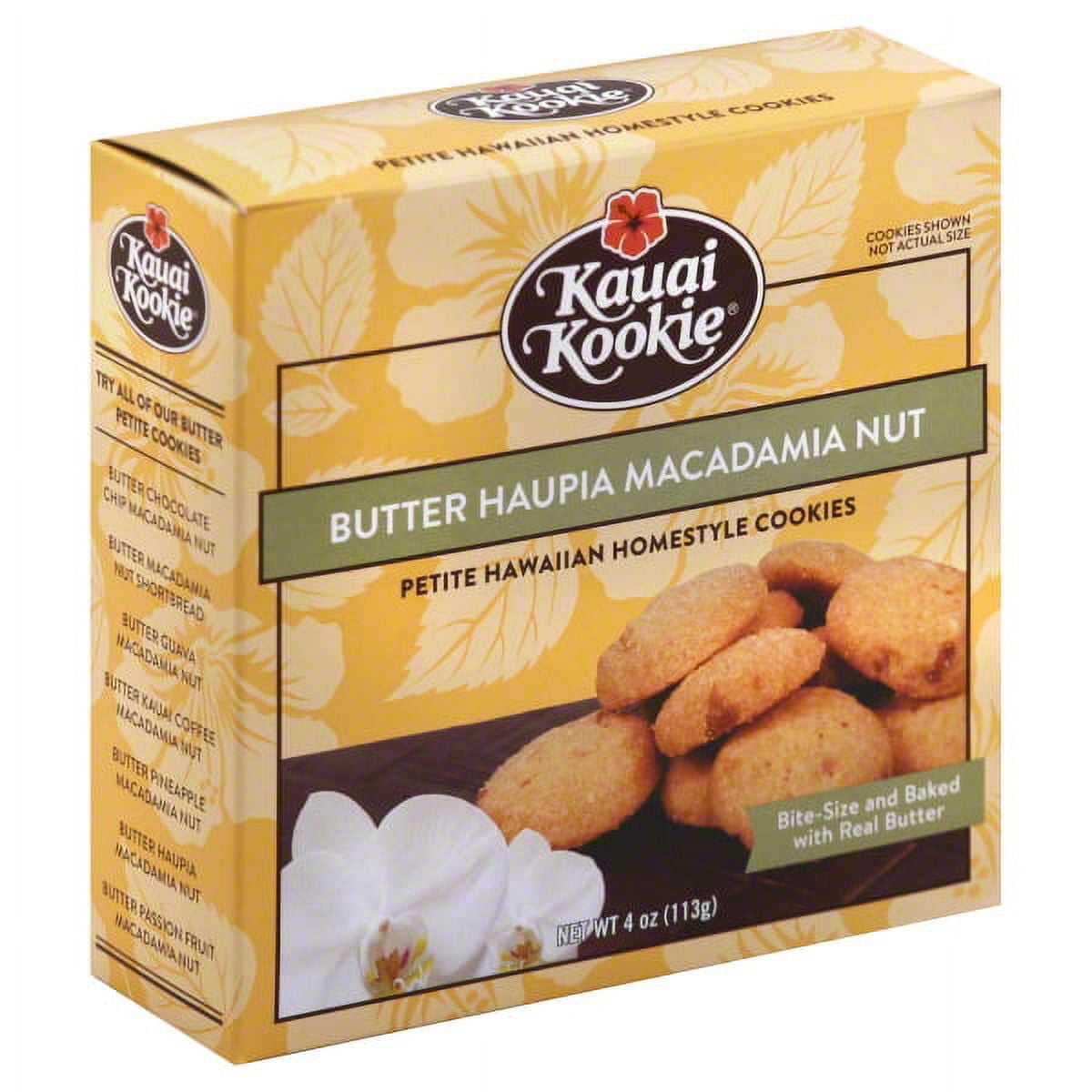 Kauai Kookie Butter Haupia Macadamia Nut Hawaiian Style Cookies, 5 Oz