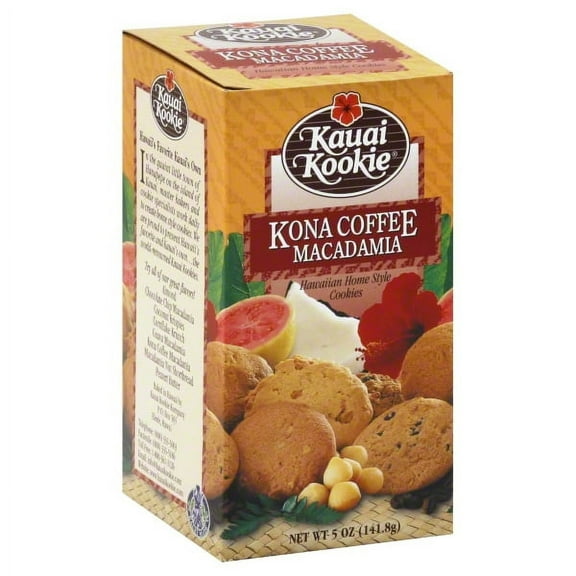 Kauai Kookie Kona Coffee Macadamia Hawaiian Style Cookies, 5 Oz.