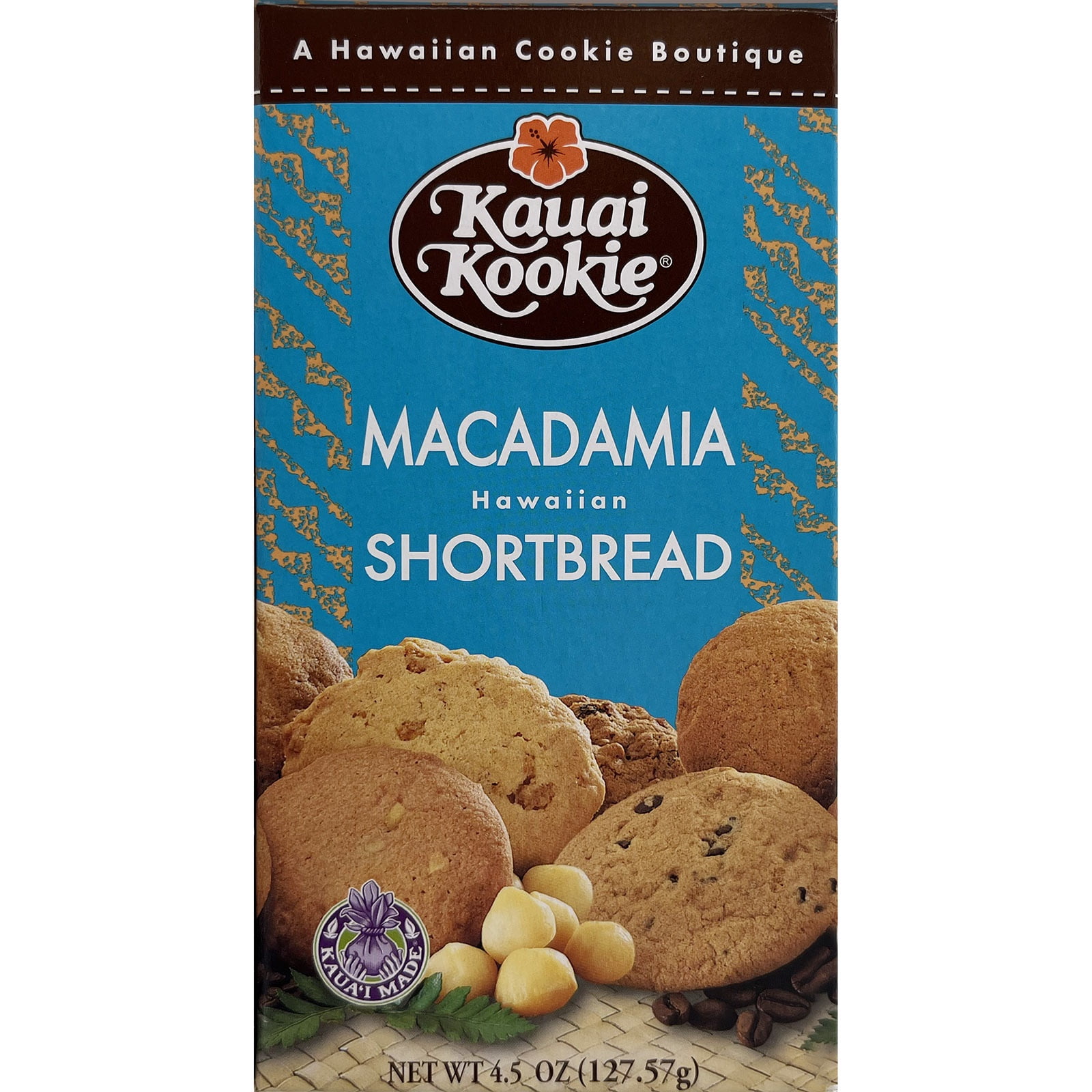 Kauai Kookie, Macadamia Nut Shortbread Cookies, 4.5 oz, Hawaiian