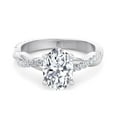thumbnail image 1 of Kauai - Moissanite Oval Cut Lab Diamond PavÃ© Twist Band Engagement Ring, 1 of 3