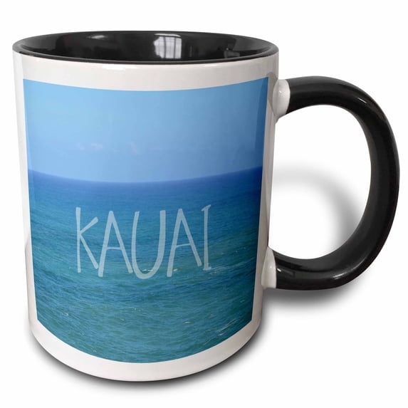 3drose, Kauai Ocean, 11oz Two-tone Black Mug