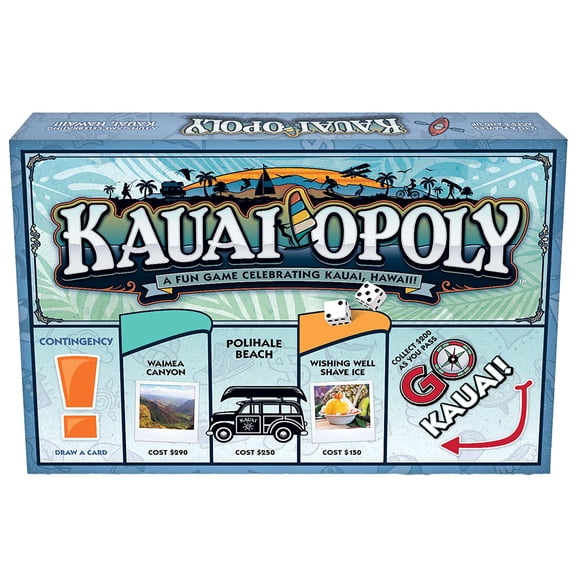Late For The Sky: Kauai-Opoly - Vacation Destination Themed Opoly-Style Board Game, Family Strategy Play, 2-6 Players, Traditional or 1hr Version