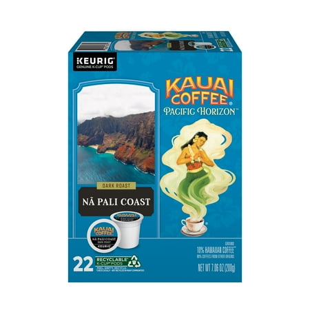 Kauai Coffee Na Pali Coast, Dark Roast K-Cup® Coffee Pods, 22 Ct