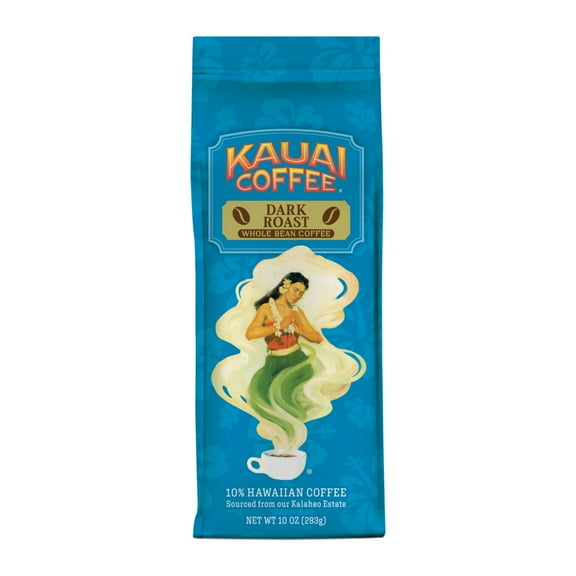 Kauai Coffee® Koloa Estate Dark Roast Arabica, Whole Bean Coffee, Bag 10 oz