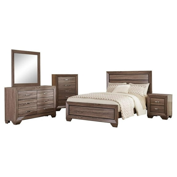 Kauffman Bedroom Set with High Straight Headboard