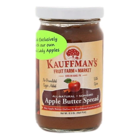 Kauffman Orchards Apple Butter Spread, Made with Pink Lady Apples, 8.5 Oz. Jar Pack of 6 Jars