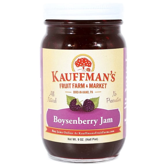 Kauffman Orchards Boysenberry Jam, All Natural, No Preservatives, 9 Oz. Pack of 6