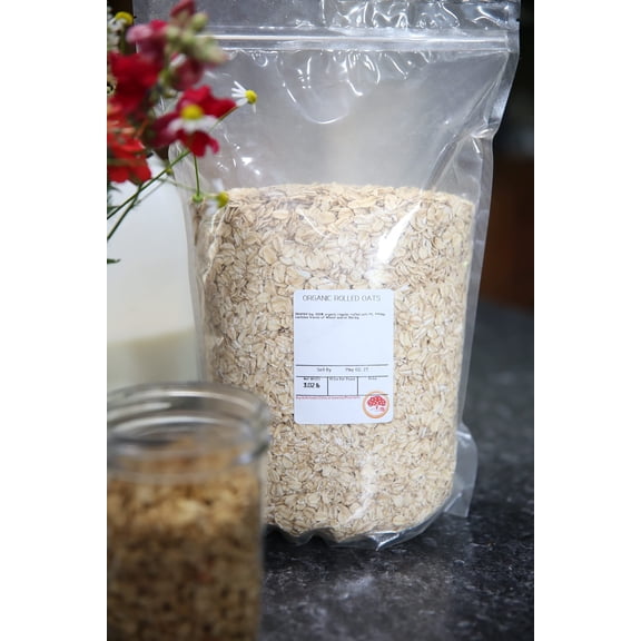 Kauffman Orchards Bulk Organic Rolled Oats, Old Fashioned 3 Pound Bag