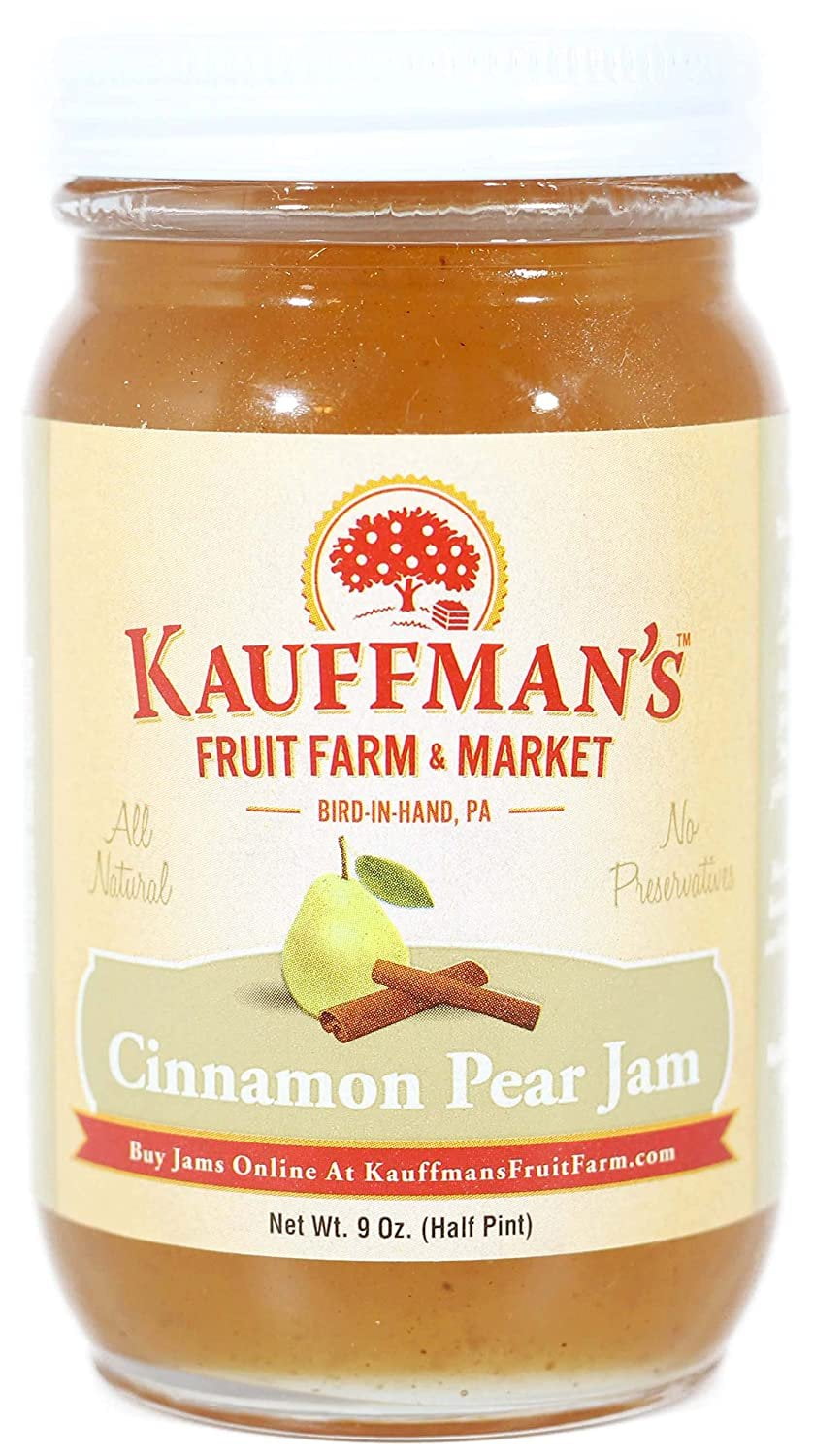 Kauffman Orchards Cinnamon Pear Jam, All Natural, No Preservatives, 9 Oz. Pack of 1