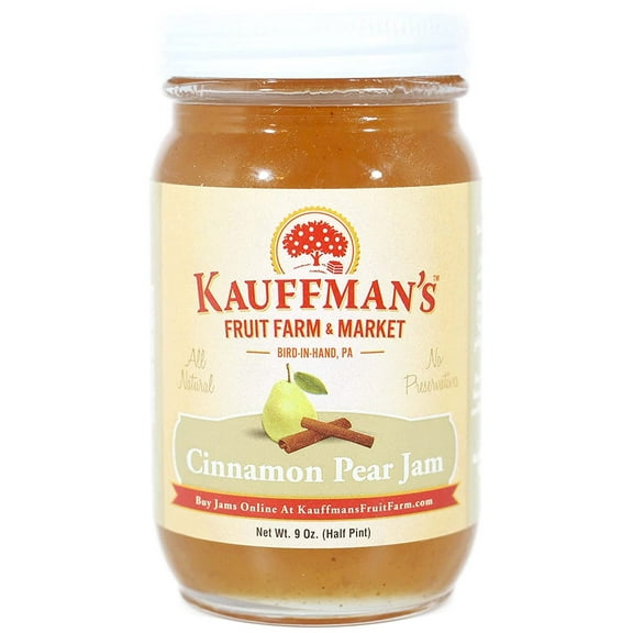 Kauffman Orchards Cinnamon Pear Jam, All Natural, No Preservatives, 9 Oz. Pack of 1