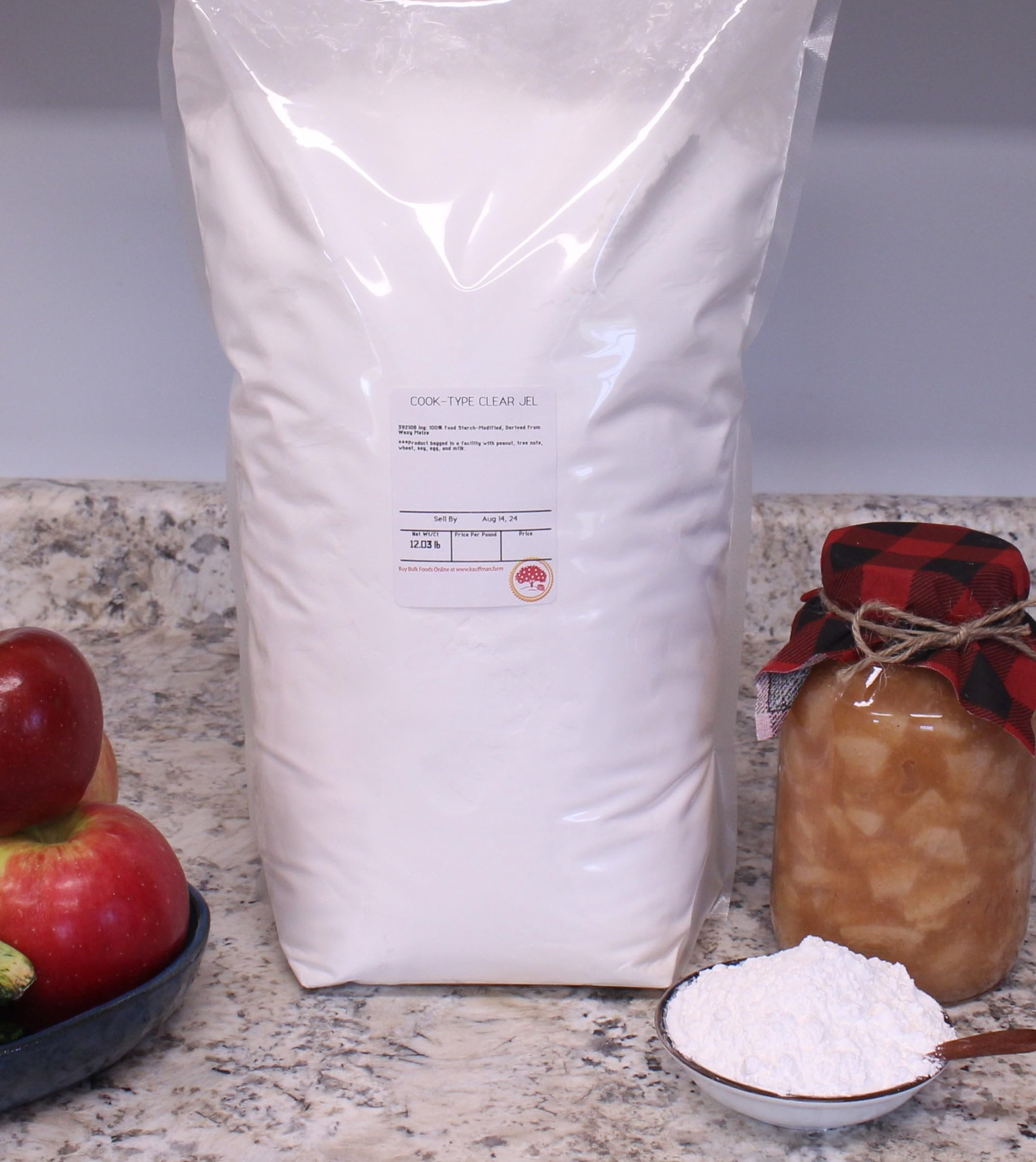 Kauffman Orchards Clearjel Cook-Type Canning Food Thickener - Modified Corn Starch - Large Bulk 12 Pound Bag