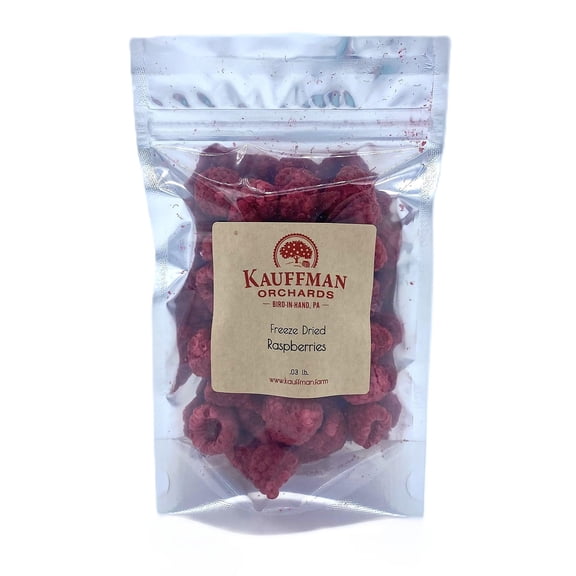Kauffman Orchards Freeze-Dried Raspberries- .48 Ounce Bag Pack of 3