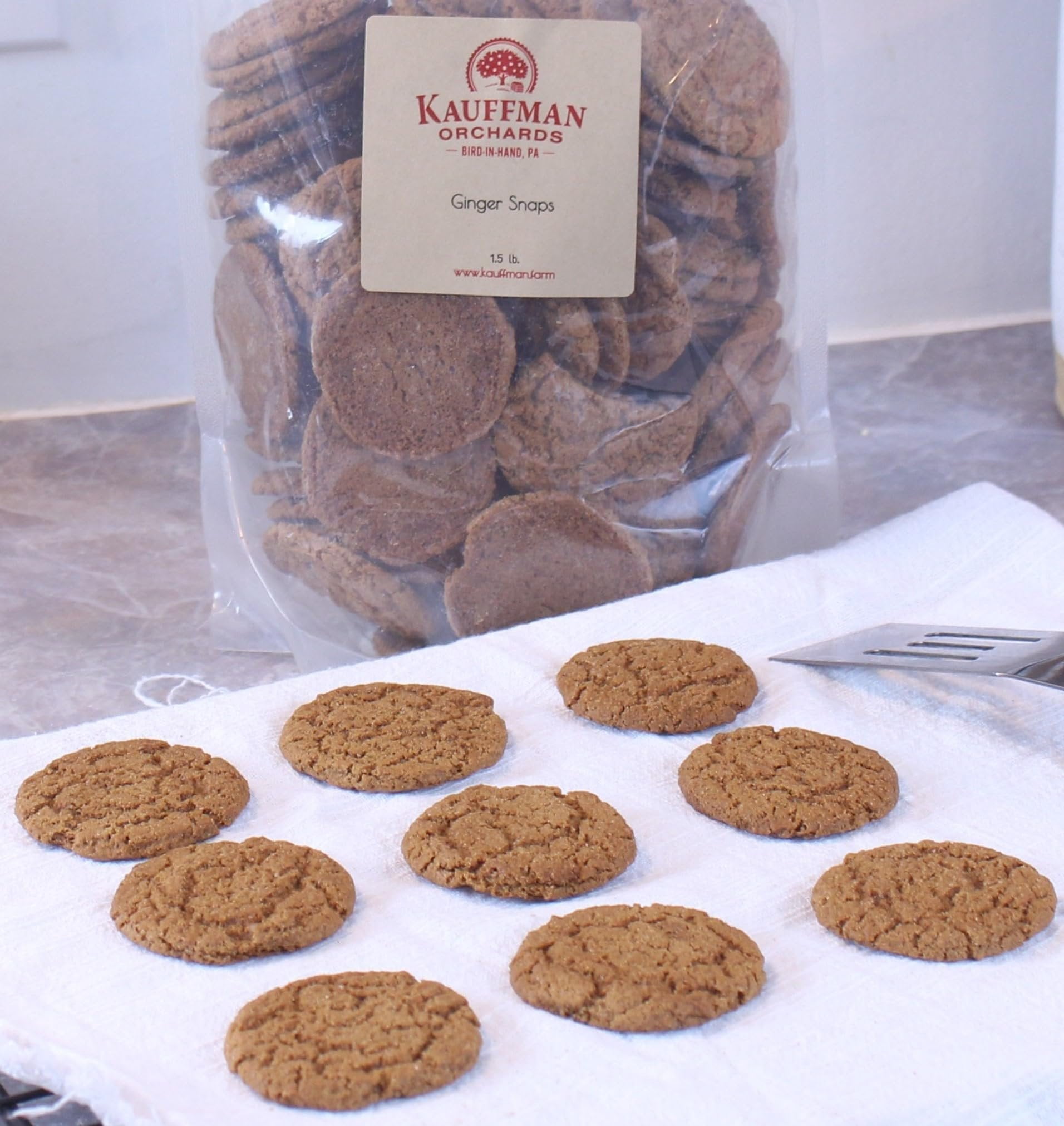 Kauffman Orchards Ginger Snap Cookies, Bulk 1.5 Pound Bag