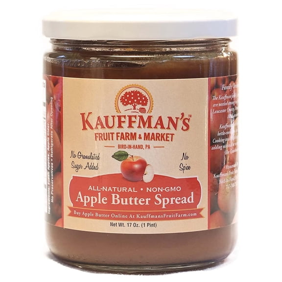 Kauffman Orchards Homemade Apple Butter Spread, Plain, 17 Oz. Case of 12