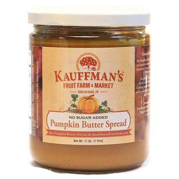 Kauffman Orchards Homemade Pumpkin Butter Spread, No Granulated Sugar Added, 17 Oz. Pack of 6