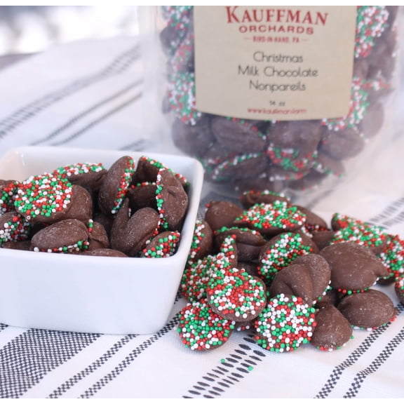 Kauffman Orchards Milk Chocolate Nonpareils Christmas Candy, 14 Ounce Bag Pack of 3