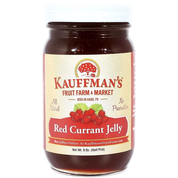 Kauffman Orchards Red Currant Jelly, All Natural, No Preservatives, 9 Oz. Pack of 2