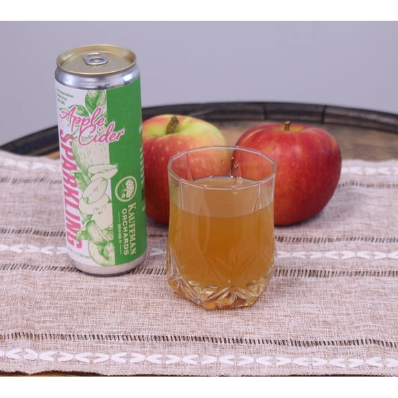Kauffman Orchards Sparkling Apple Cider, 12 oz. Can Pack of 12