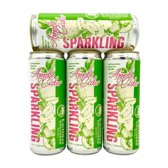 Kauffman Orchards Sparkling Apple Cider, 12 oz. Can Pack of 24