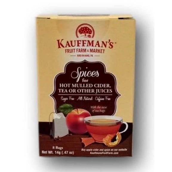 Kauffman Orchards Spice Bags for Hot Mulled Cider, 8 Ct Pack of 2