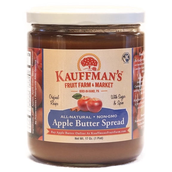 Kauffman Orchards Homemade Apple Butter Spread, Original, 17 Oz. Pack of 6