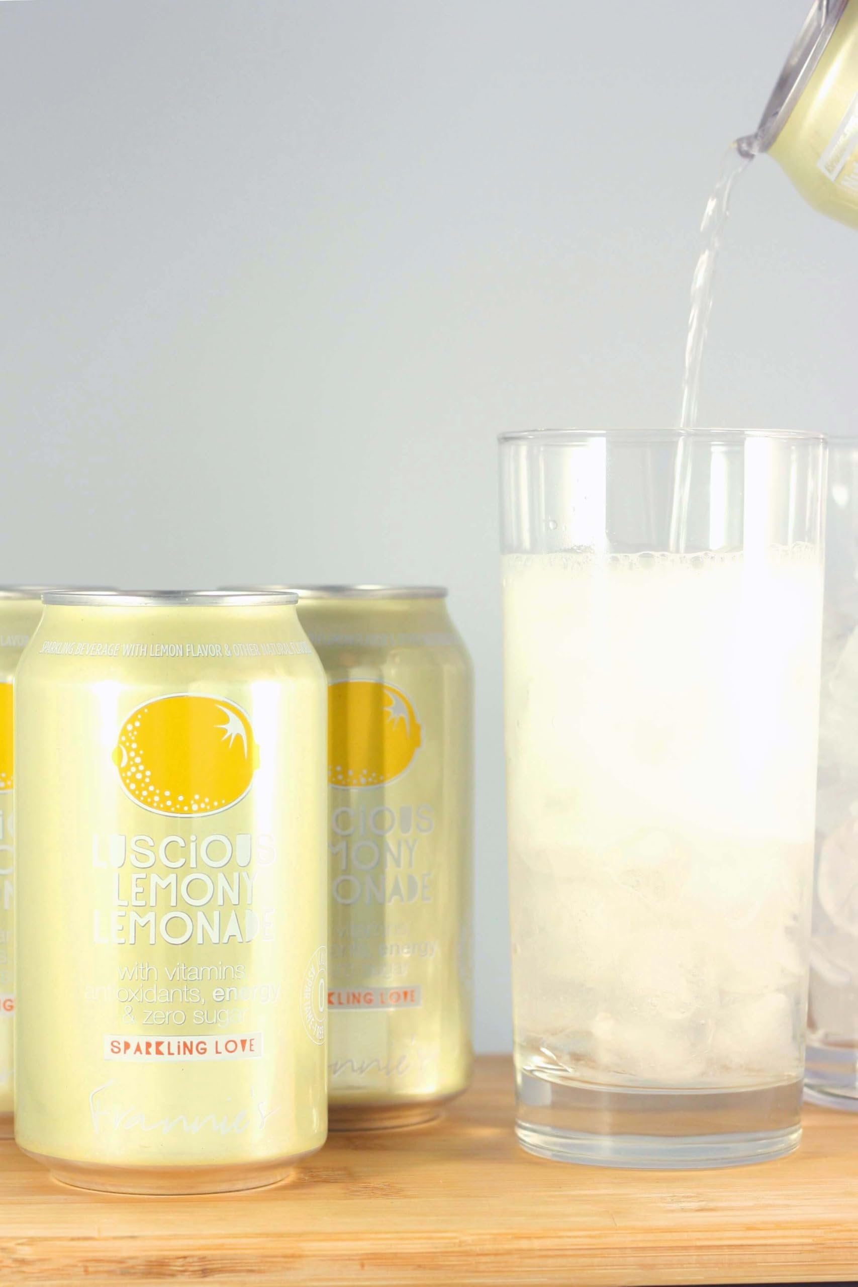 KauffmanTreats Frannie Sparkling Beverage- Zero Calories & Sugar, Aspertame Free: 24-Ct Case 12 Oz. Cans Luscious Lemonade